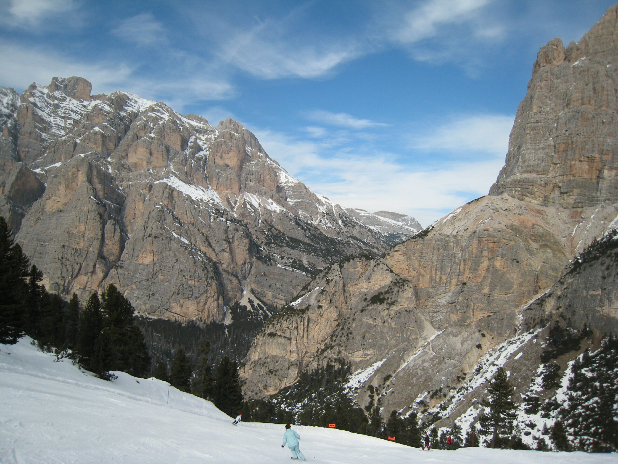 image of a person skiing with a pretty background